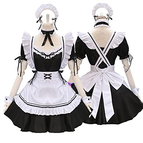 ZYOONG Disfraces de criada de Lolita de 2021 para niñas y mujeres, encantadora, disfraz de animación, espectáculo japonés, ropa de vestir (color: negro, tamaño: S)